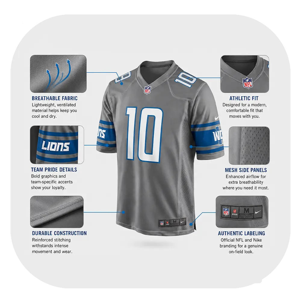 Isiah Pacheco Grey Jersey 3