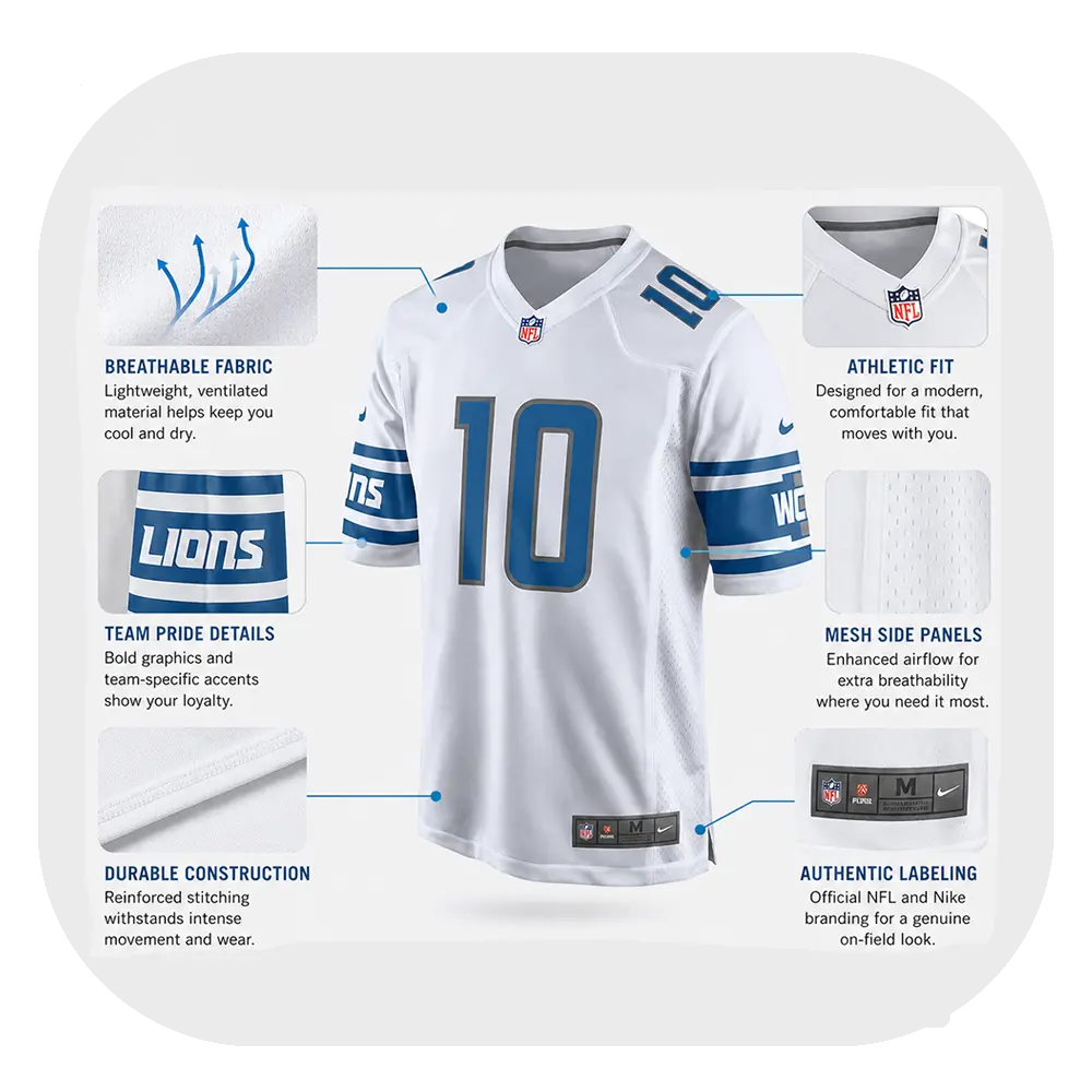 Isiah Pacheco White Jersey 3