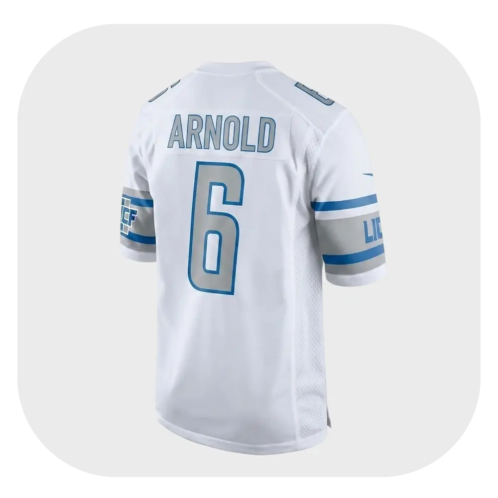 Terrion Arnold White Jersey Back View