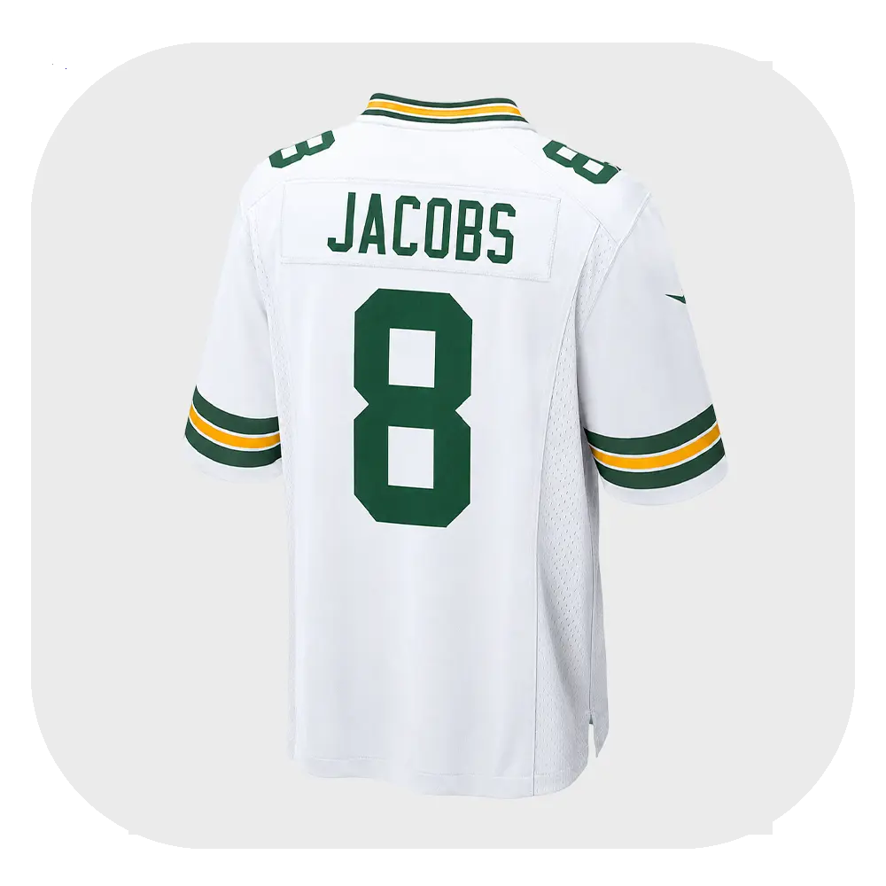 Jacobs White Packers Game Jersey